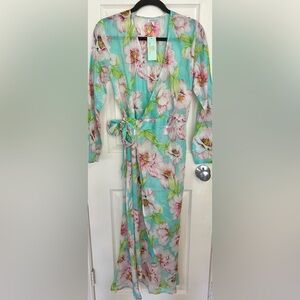 Debbie Katz Resort Wear Beach Coverup Maxi Wrap Dress NWT
